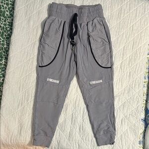 Gymshark Light Gray Joggers with Black Details